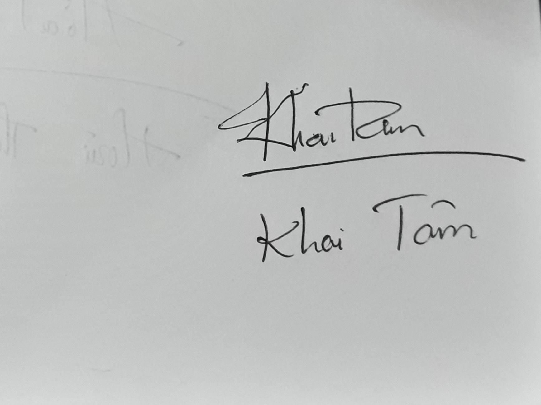 Chữ ký tay Khai Tâm