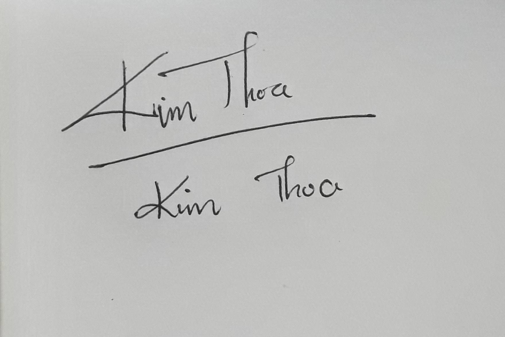 Chữ ký tay Kim Thoa