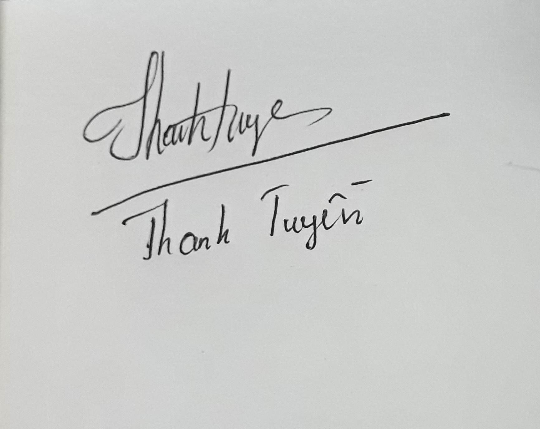 Chữ ký tay Thanh Tuyền