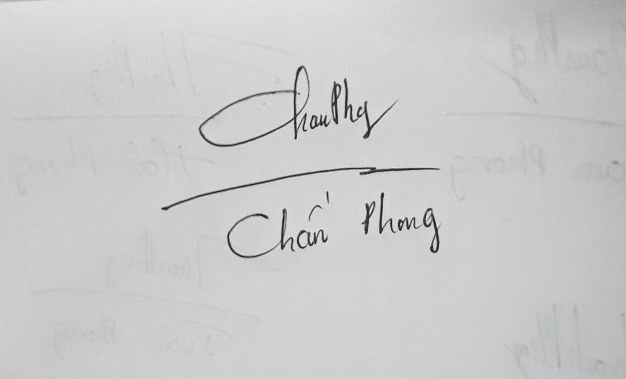 Chữ ký tay Chấn Phong