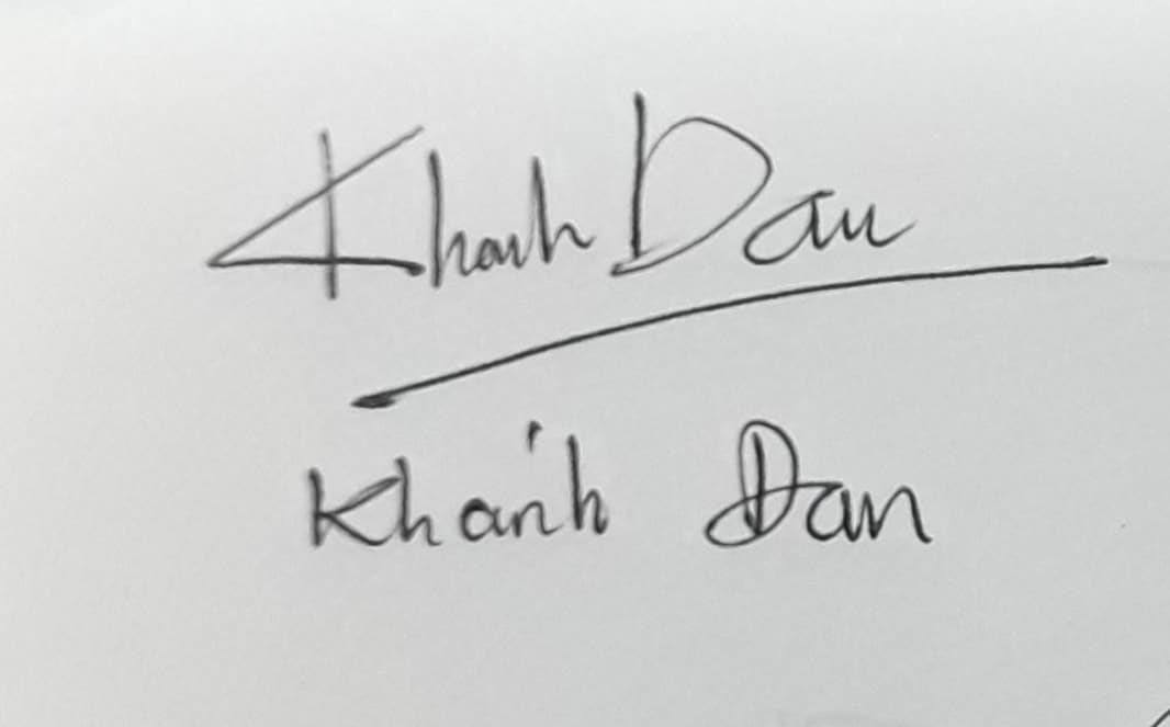 Chữ ký tay Khánh Đan