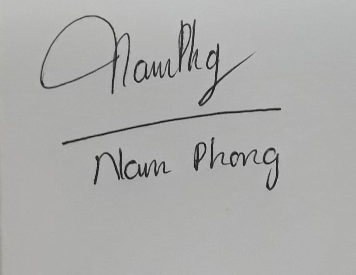 Chữ ký tay Nam Phong