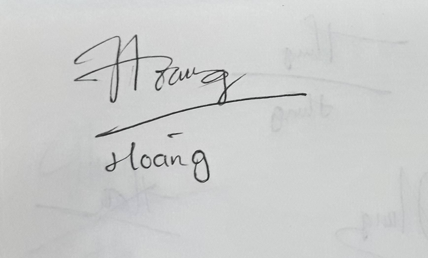 Chữ ký tay tên Hoàng