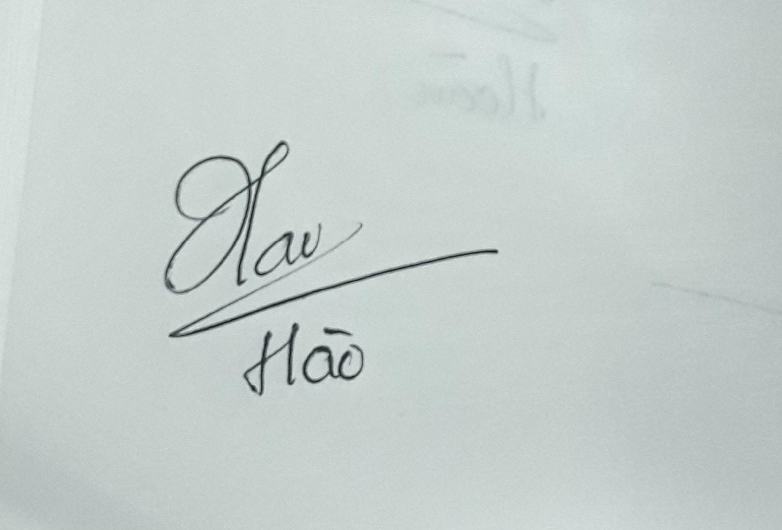 Kiểu chữ ký tay của tên Hào