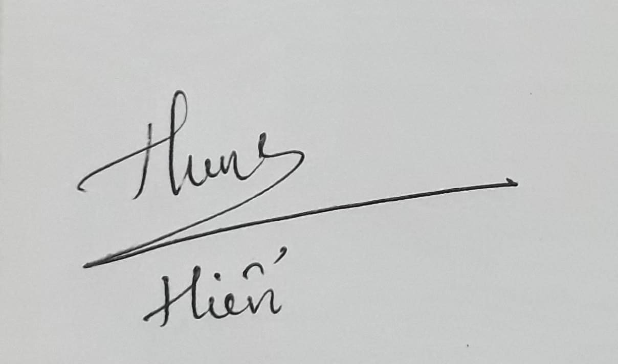 Kiểu chữ ký tay tên Hiển