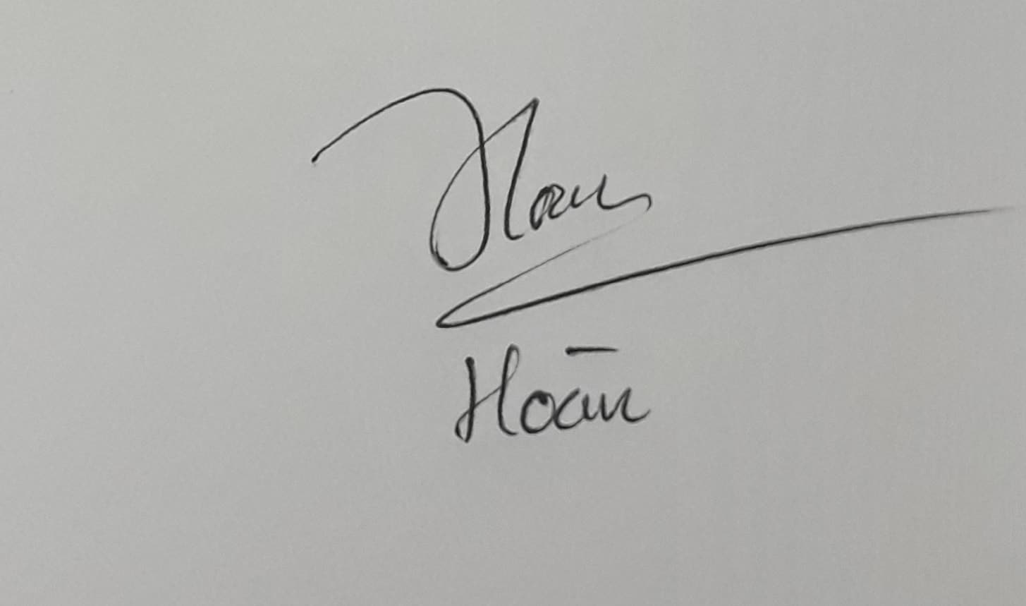 Mẫu chữ ký tay tên Hoàn