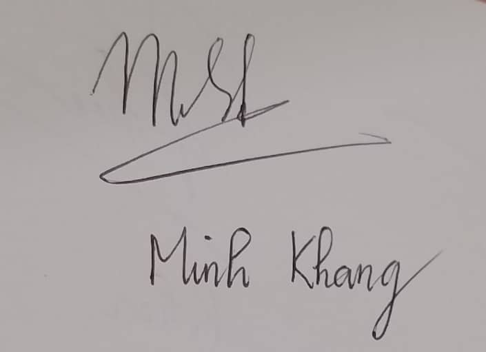 Mẫu Chữ Ký Tay Tên Minh Khang