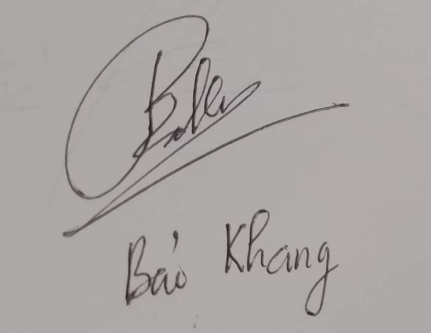 Mẫu Chữ Ký Tên Bảo Khang